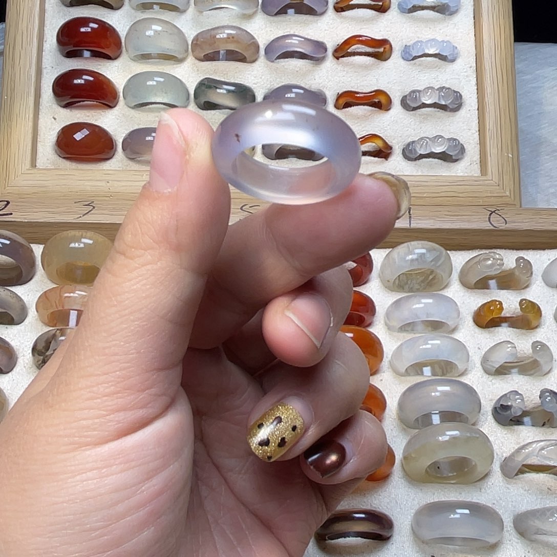 玛瑙/玉髓合金戒指A08港18不退换