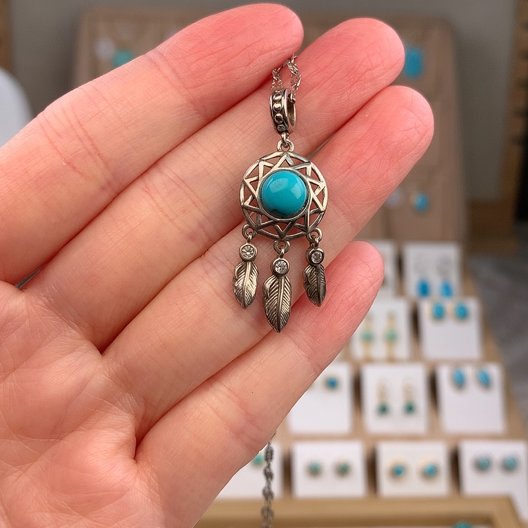 绿松石银S925镶嵌颈饰