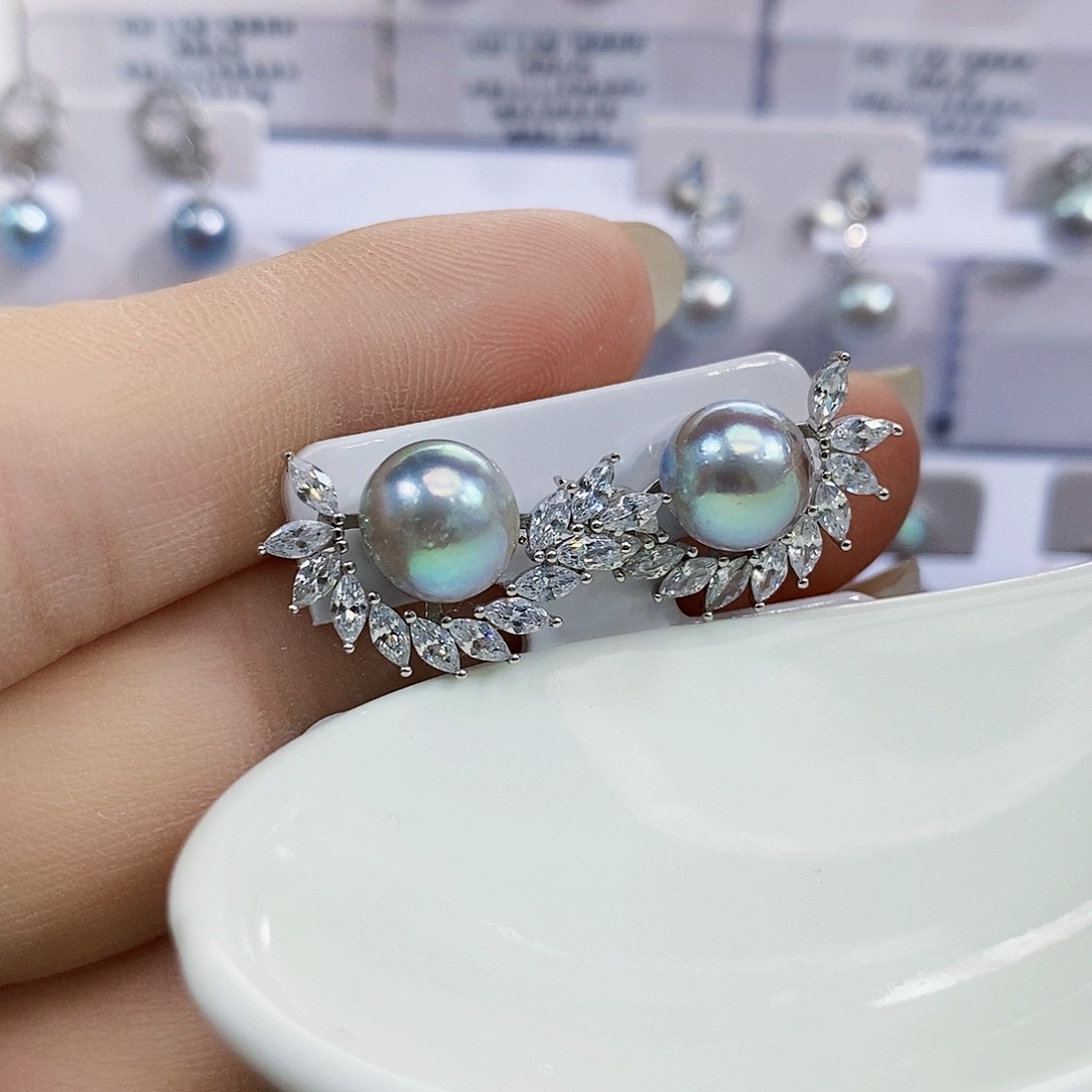 银S925镶嵌海水珍珠特价福利日本真多麻极光珍珠正版珠宝