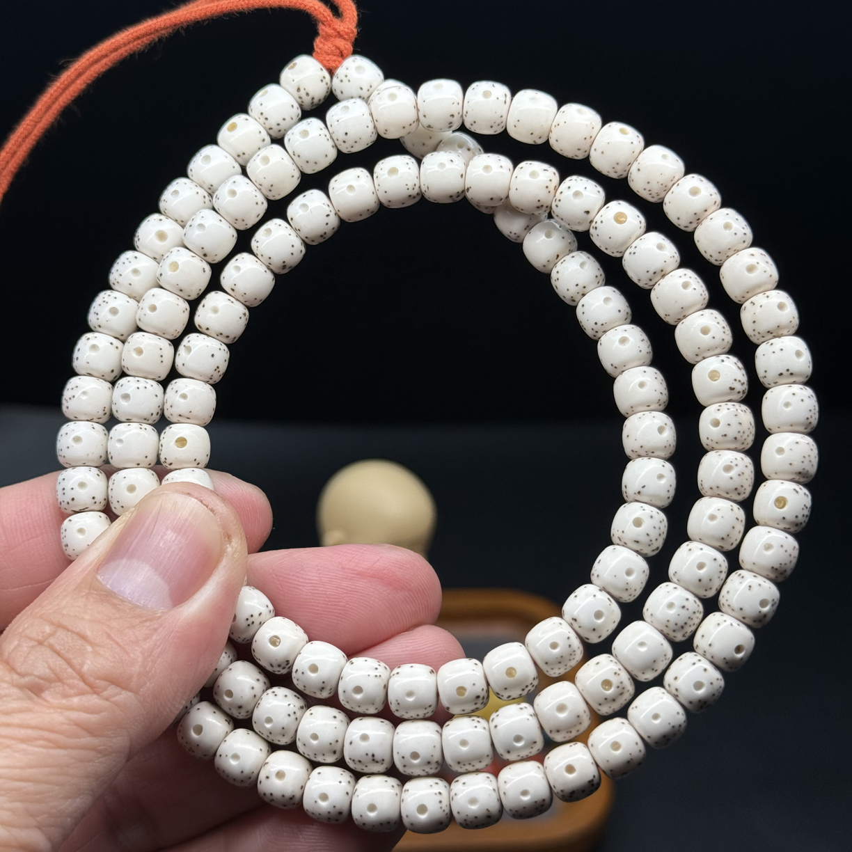 原生态大留白星月菩提7/6老型桶珠顺白文玩手串一物一图
