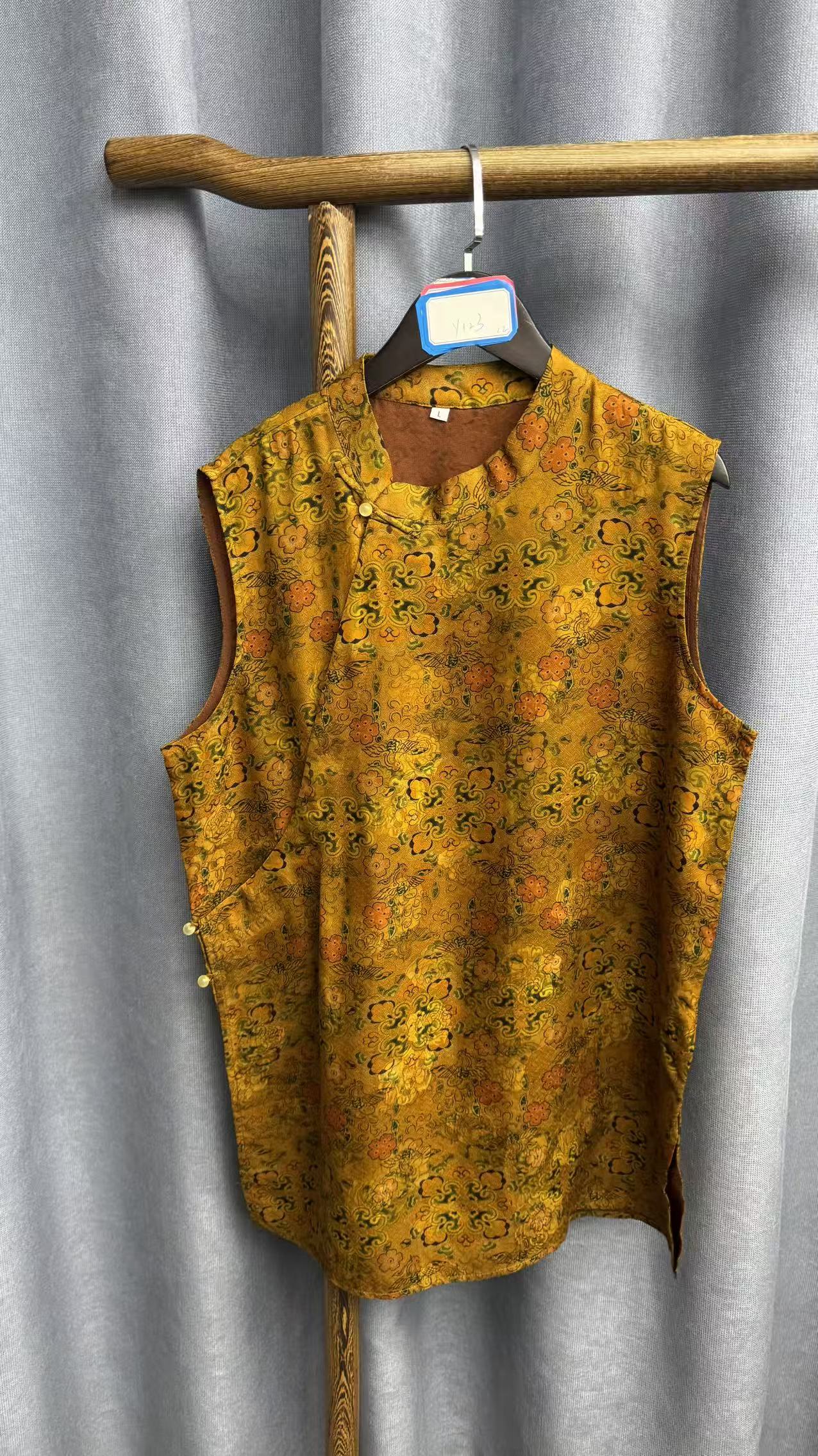 2025夏季新款时尚简约新中式桑蚕丝香云纱奥黛提花上衣女Y123