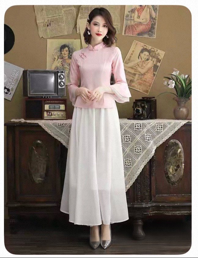 【2493 粉色 气质款小上衣 】显瘦气质修身优雅复古中国风旗袍