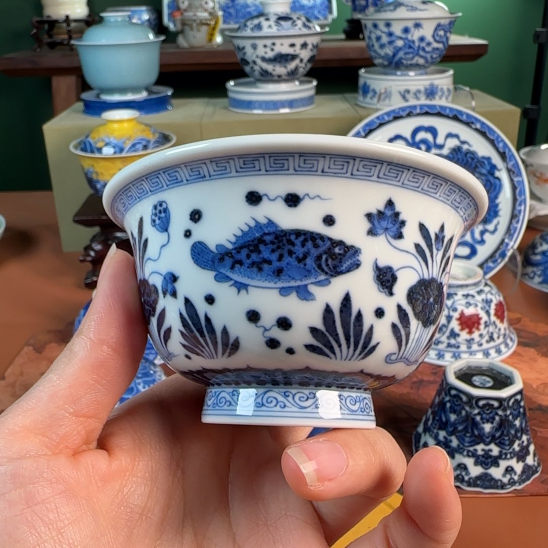 杯水造鱼藻压手杯杯。