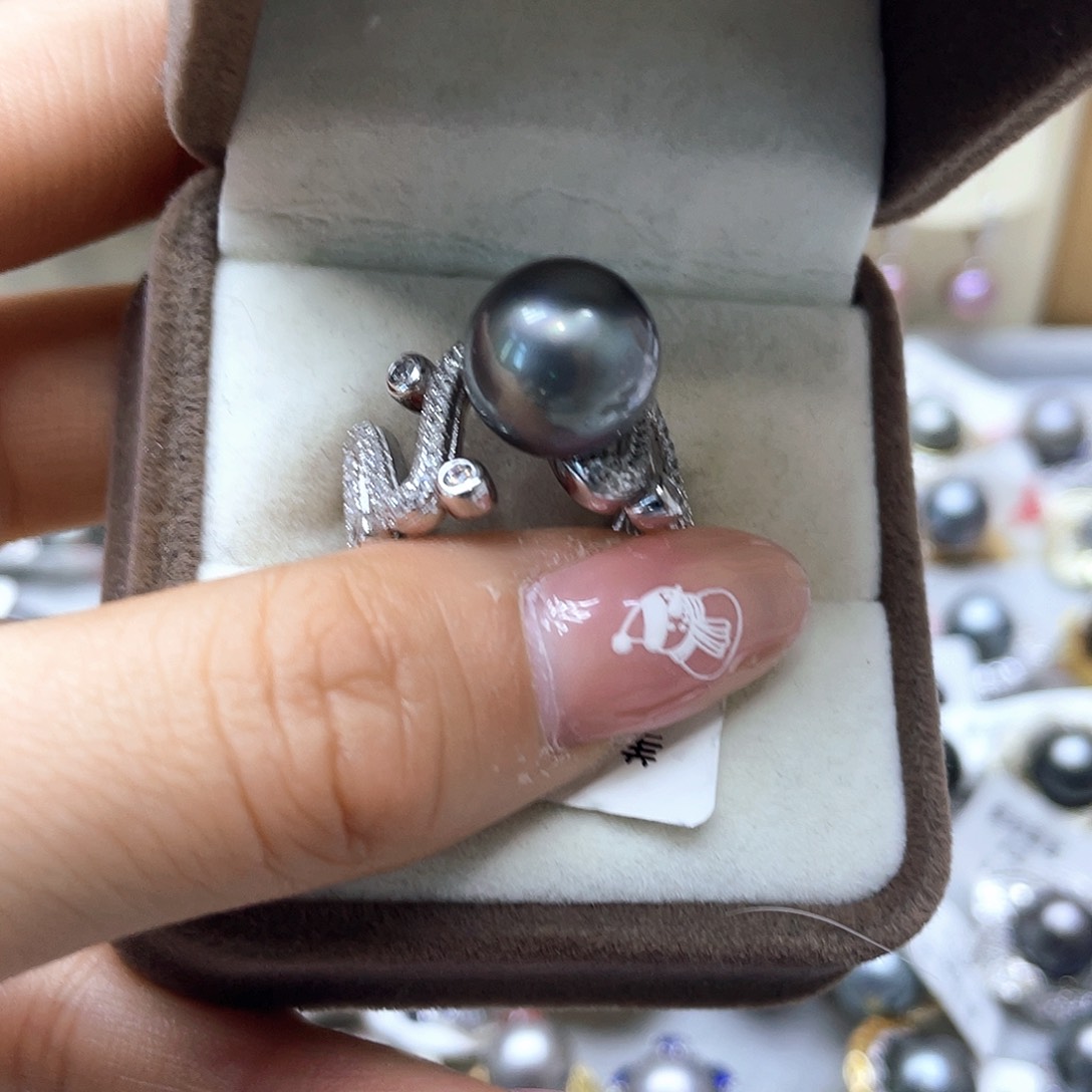 海水珍珠戒指银S925镶嵌