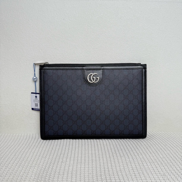 99新 GUCCI/古驰 5981/男士新款蓝老花双G大logp手拿包