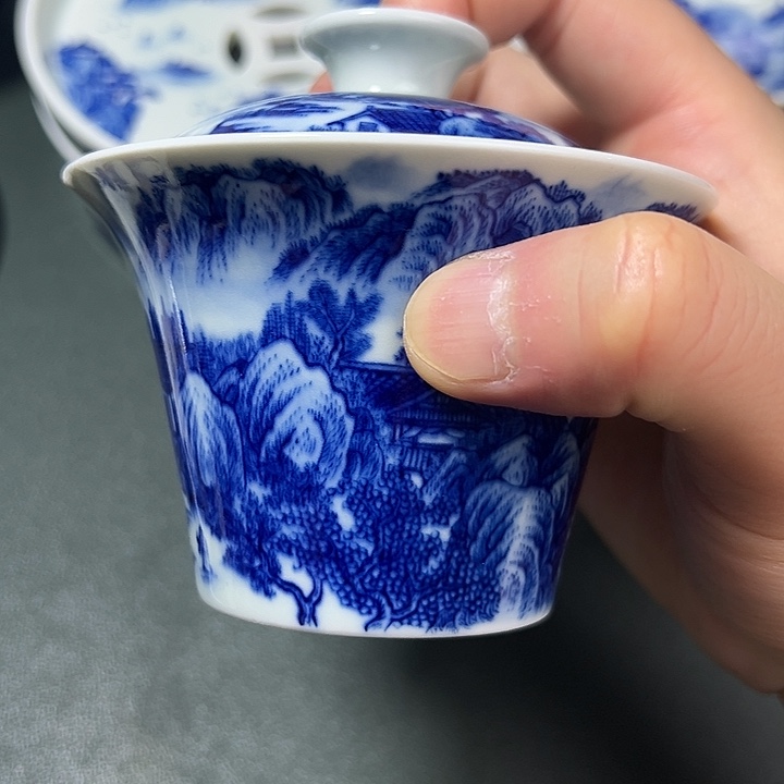 景德镇纯手工手绘柴窑两才