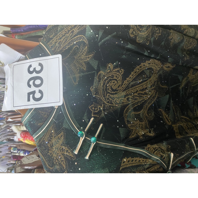 365小码中式复古优雅花色气质旗袍裙