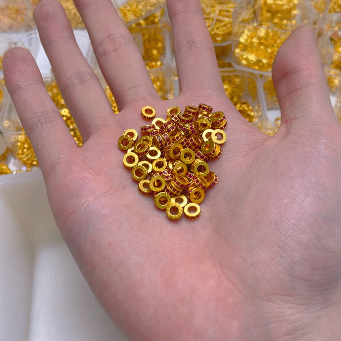 锆石铜合金镶嵌紫色锆石隔片6mm10颗