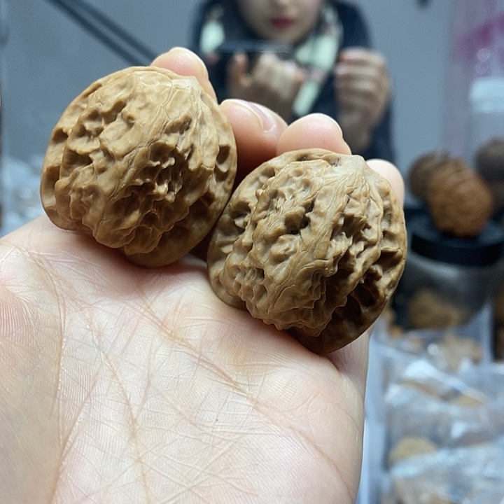 把件文玩核桃35蜡皮小众野狼