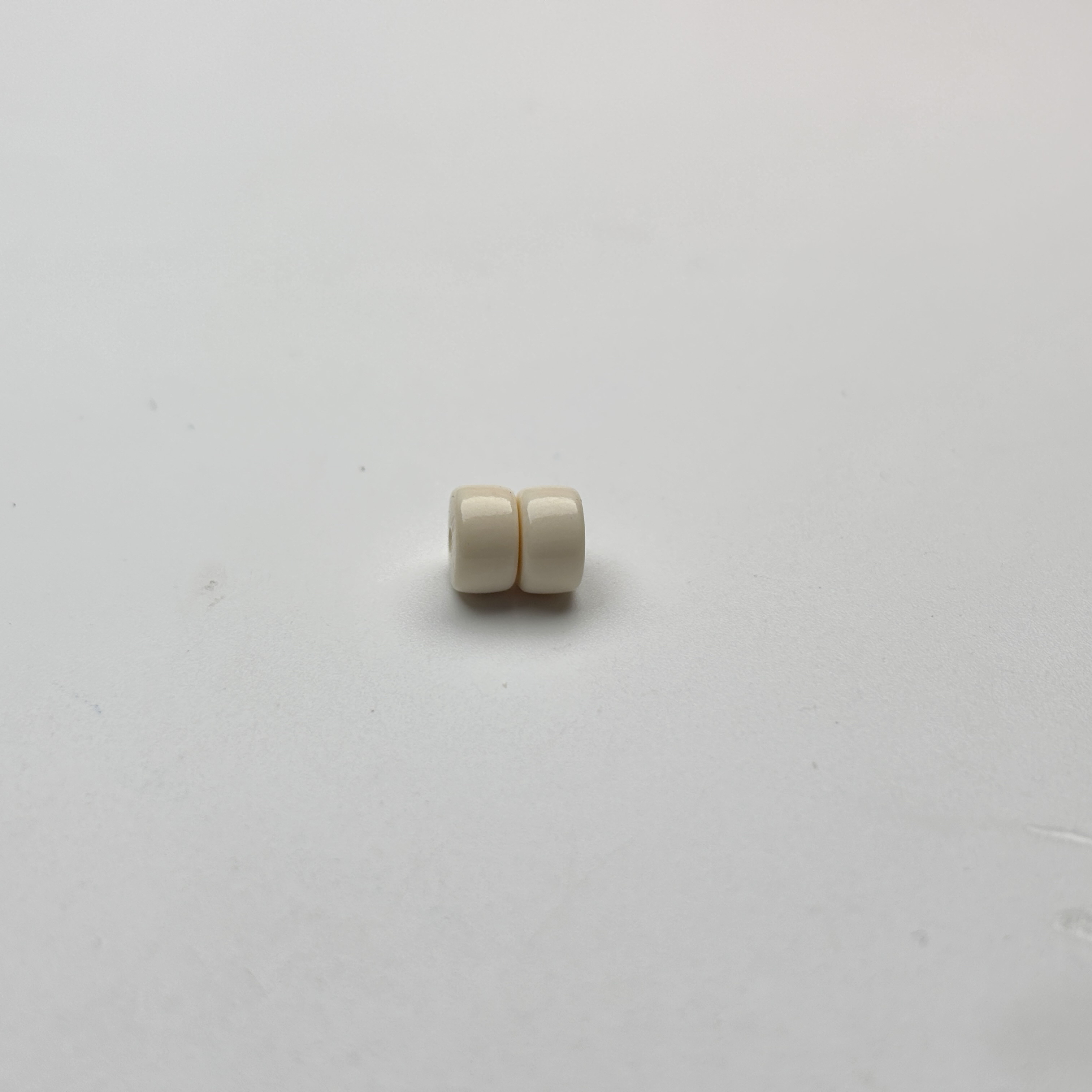 精选天然猛犸牙冰料文玩6m药片直切顶珠隔珠配珠百搭款文玩配饰
