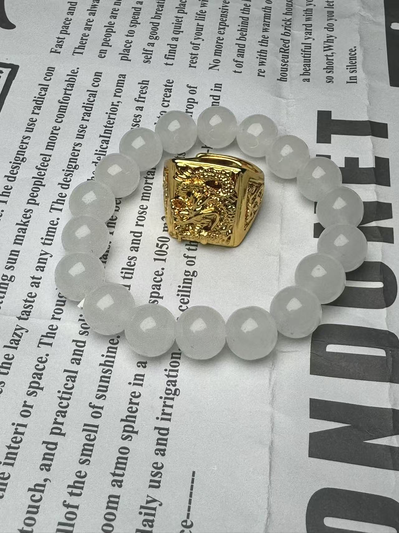 豪镶999金龙牌锁戒指轻奢时尚款3023