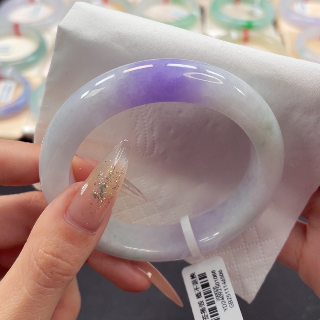 未镶嵌手镯翡翠55.5明媚超辣妖紫53号