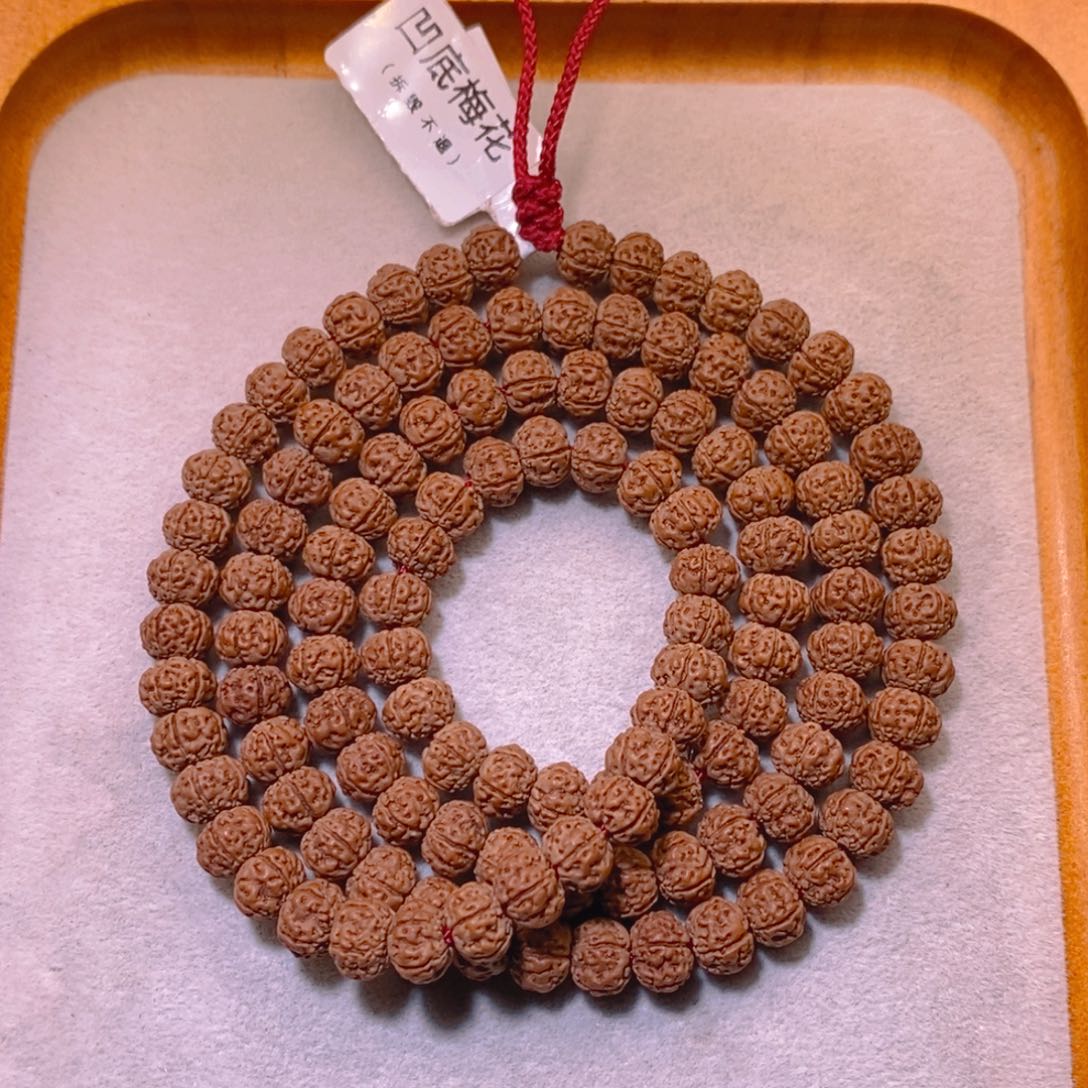 金刚菩提手串凹底梅花108脖挂8