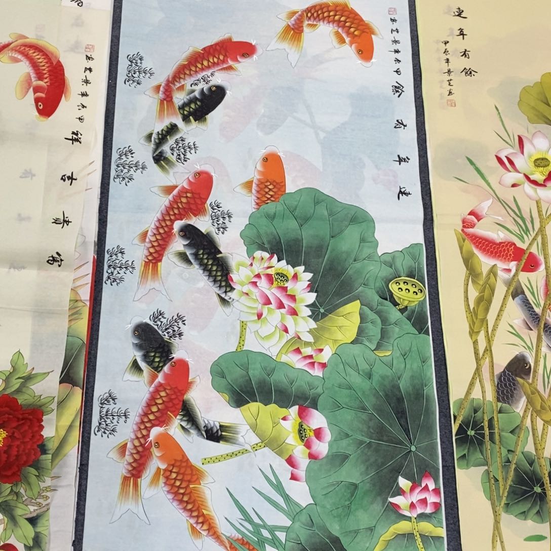 国画尺寸140✖️70四尺工笔手绘国画