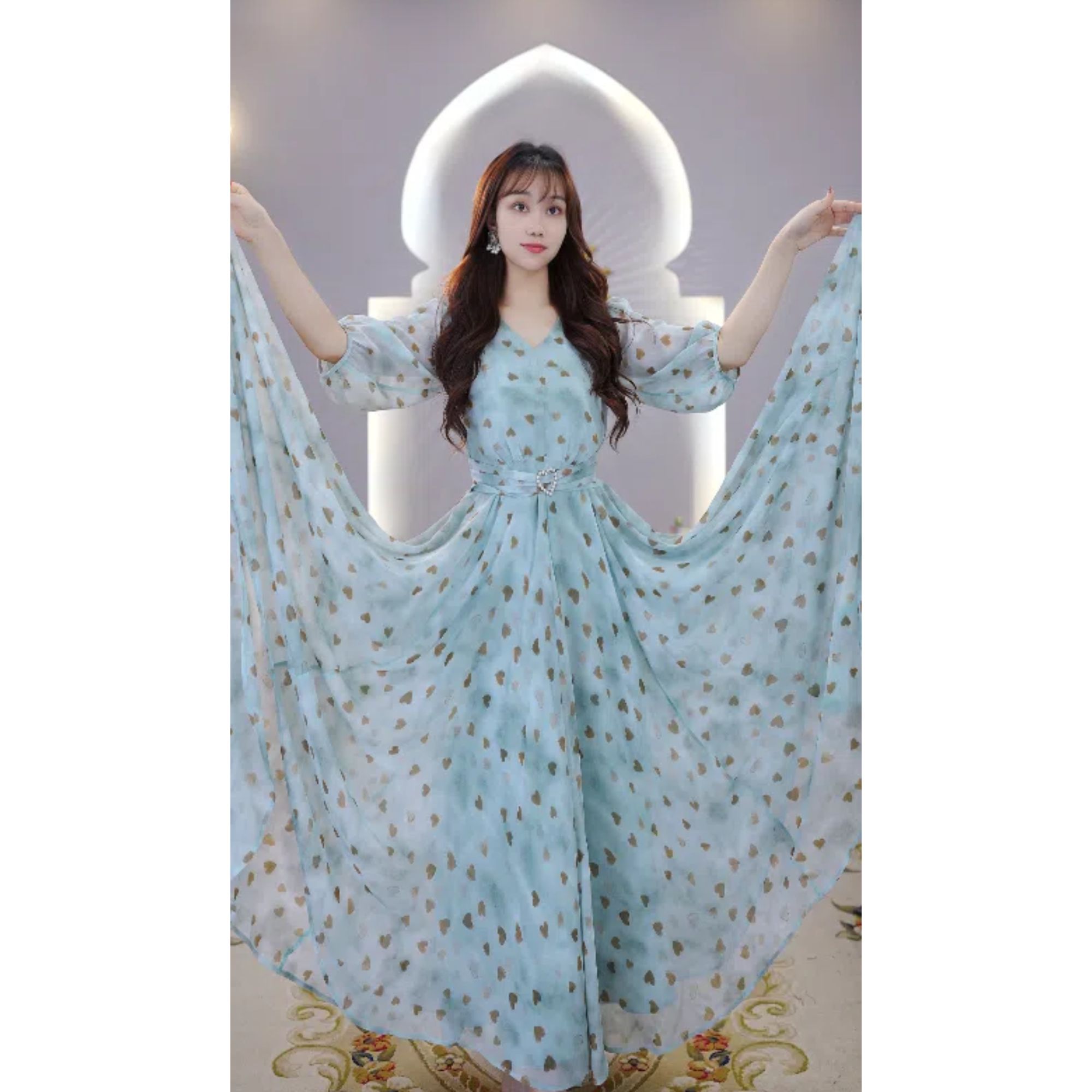 A8016依曼之舞异域风情女装轻奢连衣裙显瘦跳舞洋气跳舞连衣裙