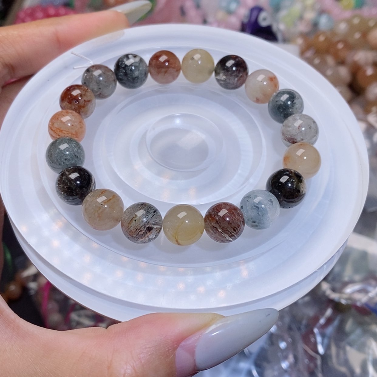 【闪购商品】水晶手链银S925镶嵌兔毛幽灵144