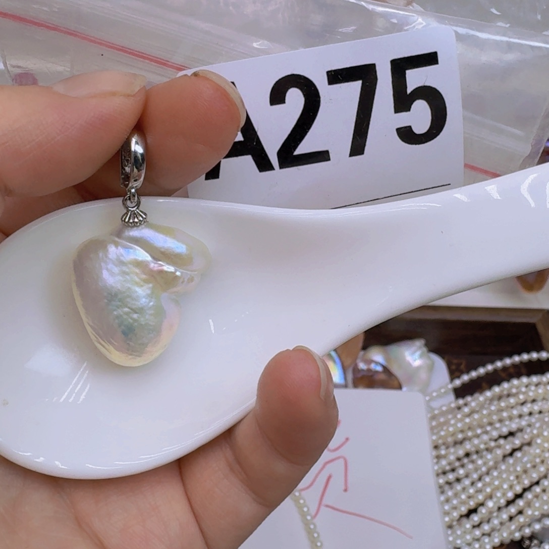 银S925镶嵌淡水珍珠巴洛克 微瑕