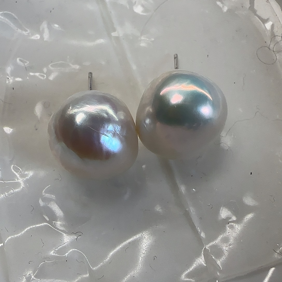 淡水珍珠耳饰银S925镶嵌云**芝