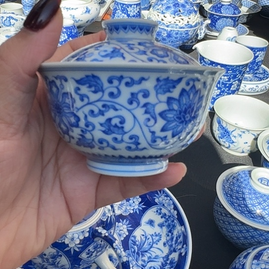 景德镇陶瓷手绘盖碗
