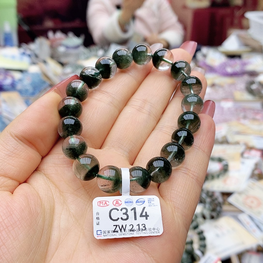 水晶手串未镶嵌C314聚宝盆10m