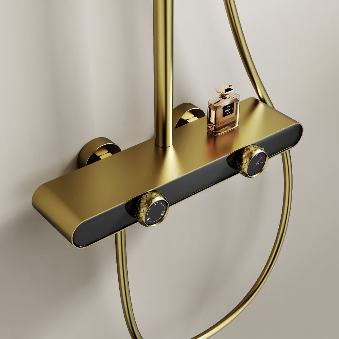 拉丝金三功能花洒套装卫生间家用沐浴简易淋浴器淋浴卫浴花洒套装