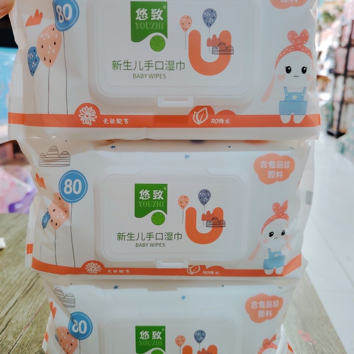 悠致80新生儿专用湿巾大包装加厚手口可用实惠学生儿童宿舍整箱