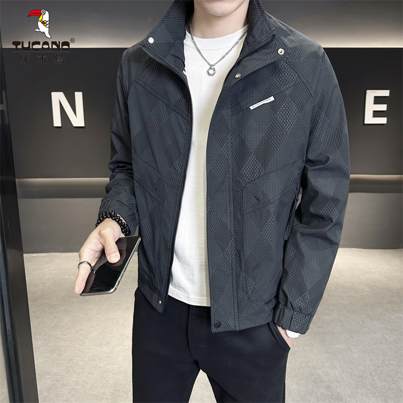 TUCANO/啄木鳥2025春季新款男士立领印花夹克时尚气质休闲百搭帅