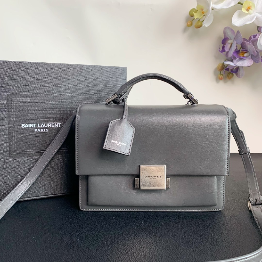 95新 YSL/圣罗兰 【98新/无折扣】ysl 大象灰牛皮邮差7062