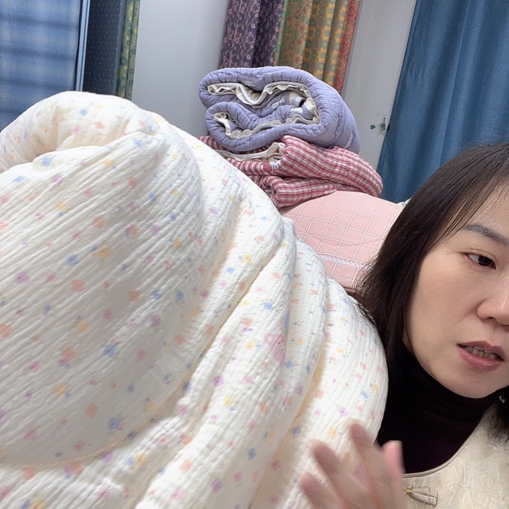 棉棉粉小花图单人豆豆被