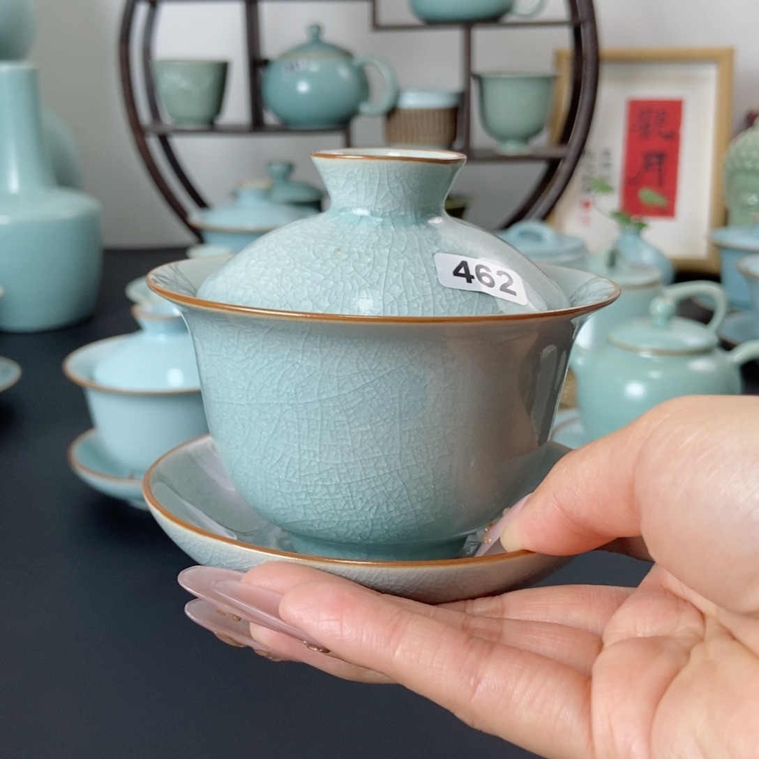 冰裂元宝盖碗462号微瑕
