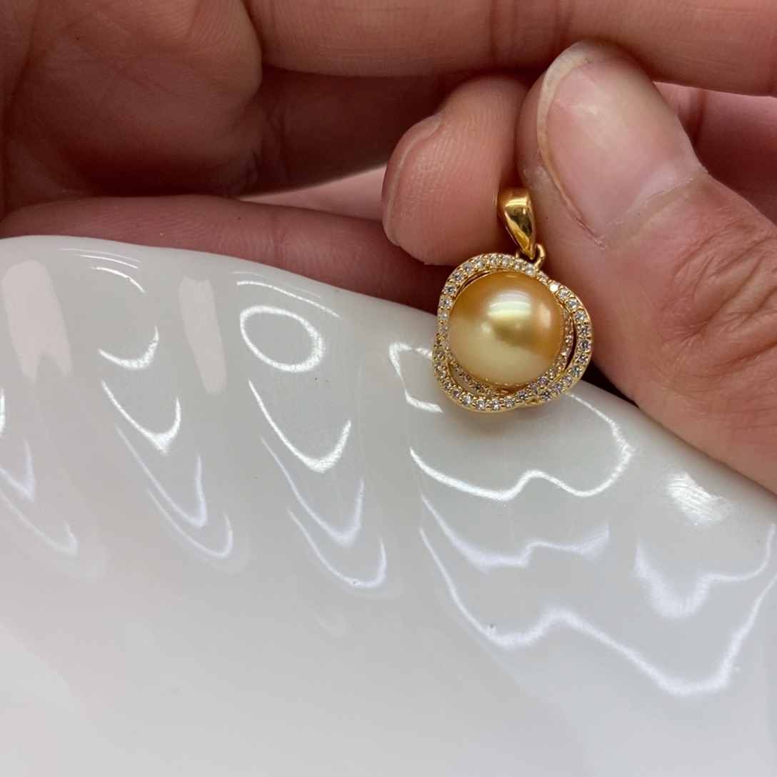 海水珍珠吊坠(不含链)银S925镶嵌