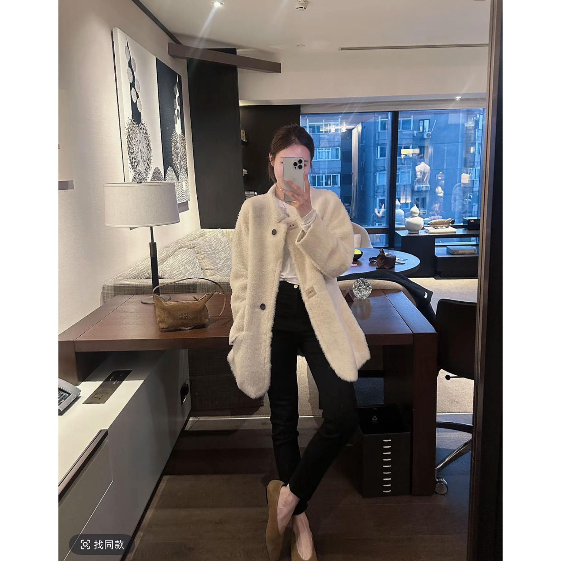 LIS&AZ-韩女主立领皮草羊毛外套XR10121