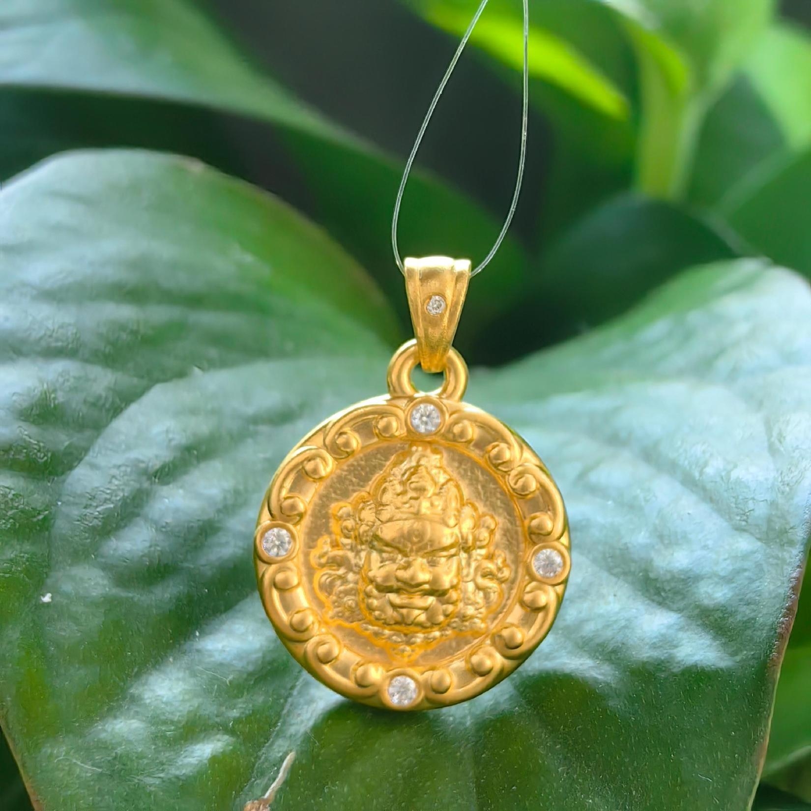 黄财神吊坠足金999