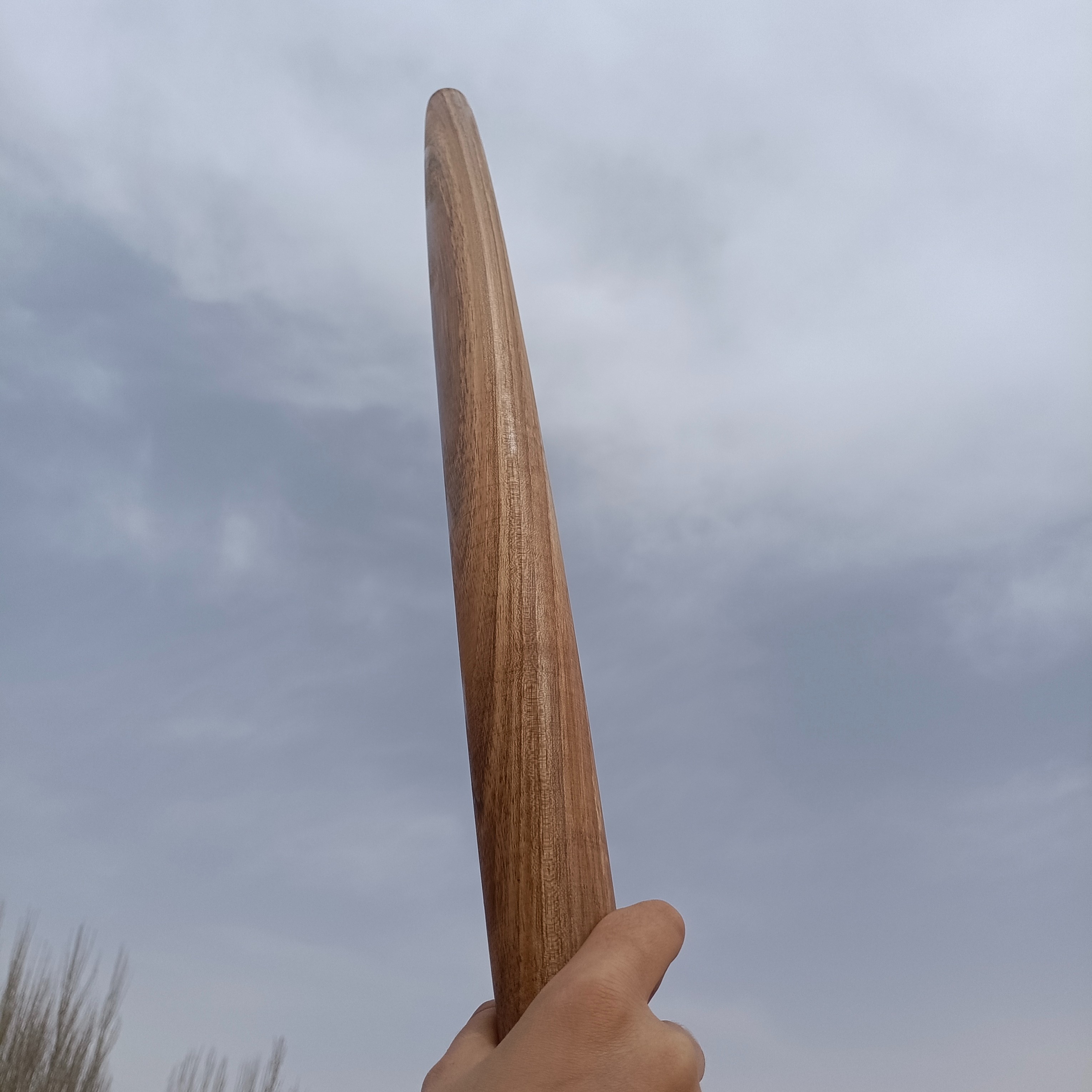 加宽纯手工迷你实心尖头厨具擀面杖长款加粗小号无漆