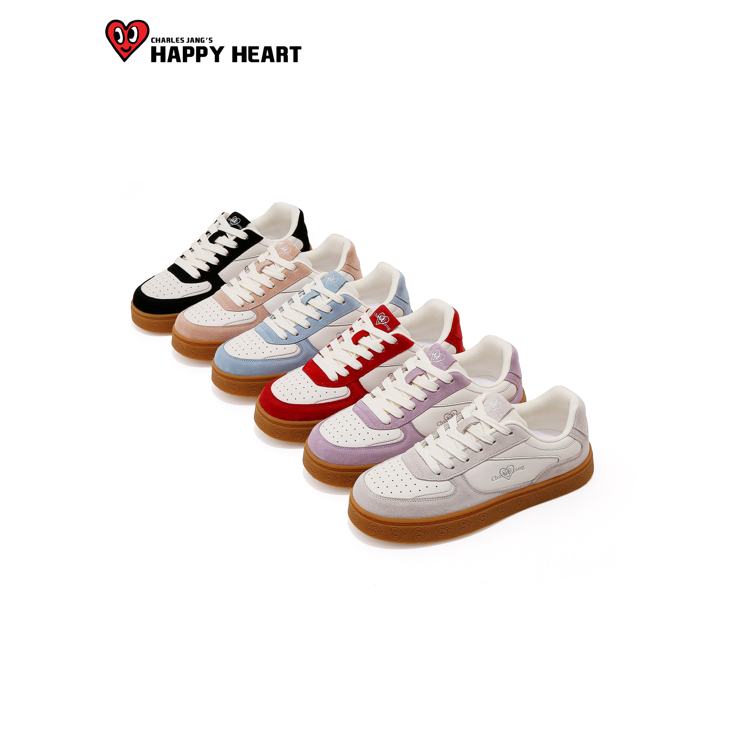 查尔斯桃心休闲板鞋女鞋德训鞋秋冬新款百搭透气阿甘鞋运动潮鞋子