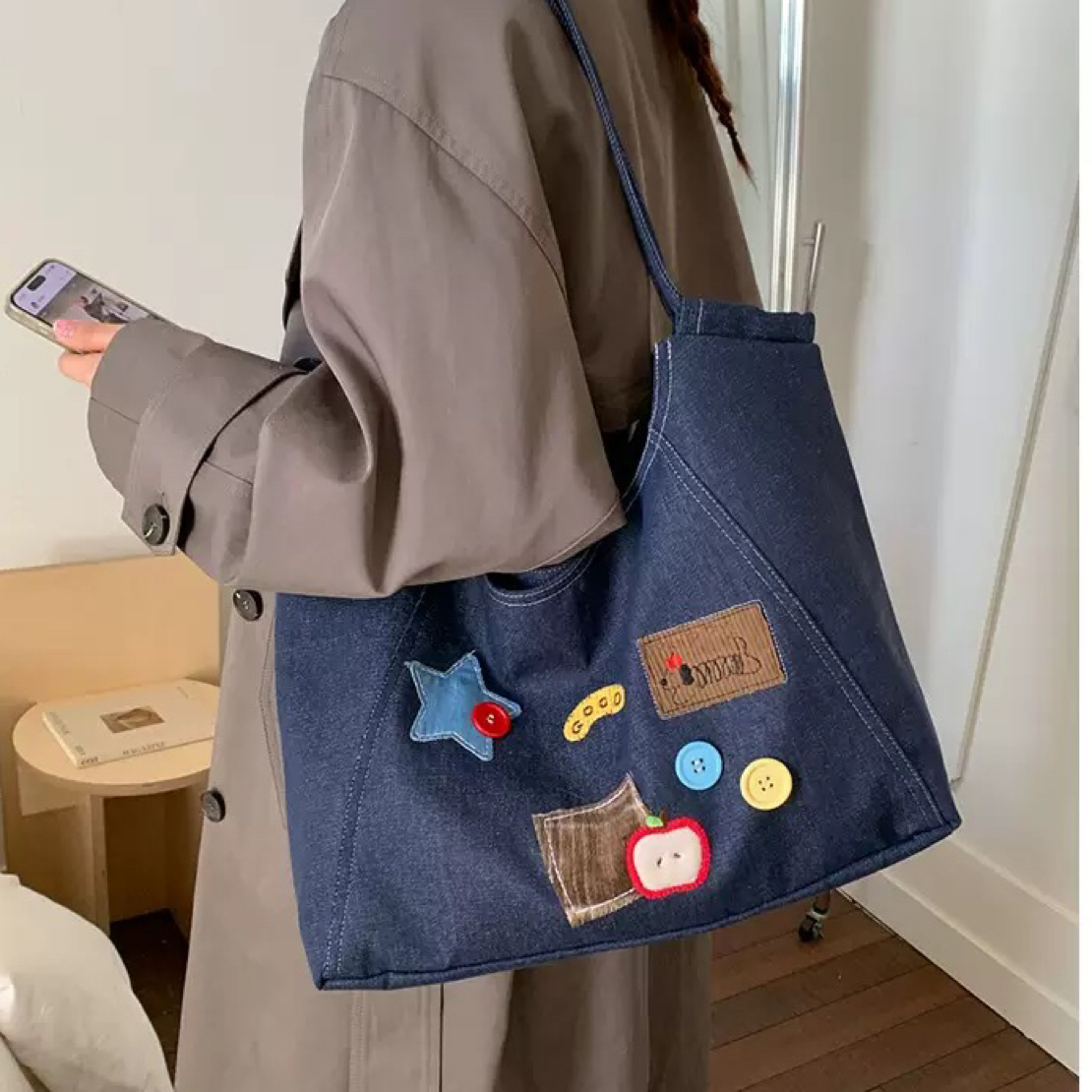 蜜糖家 2025新款复古牛仔单肩