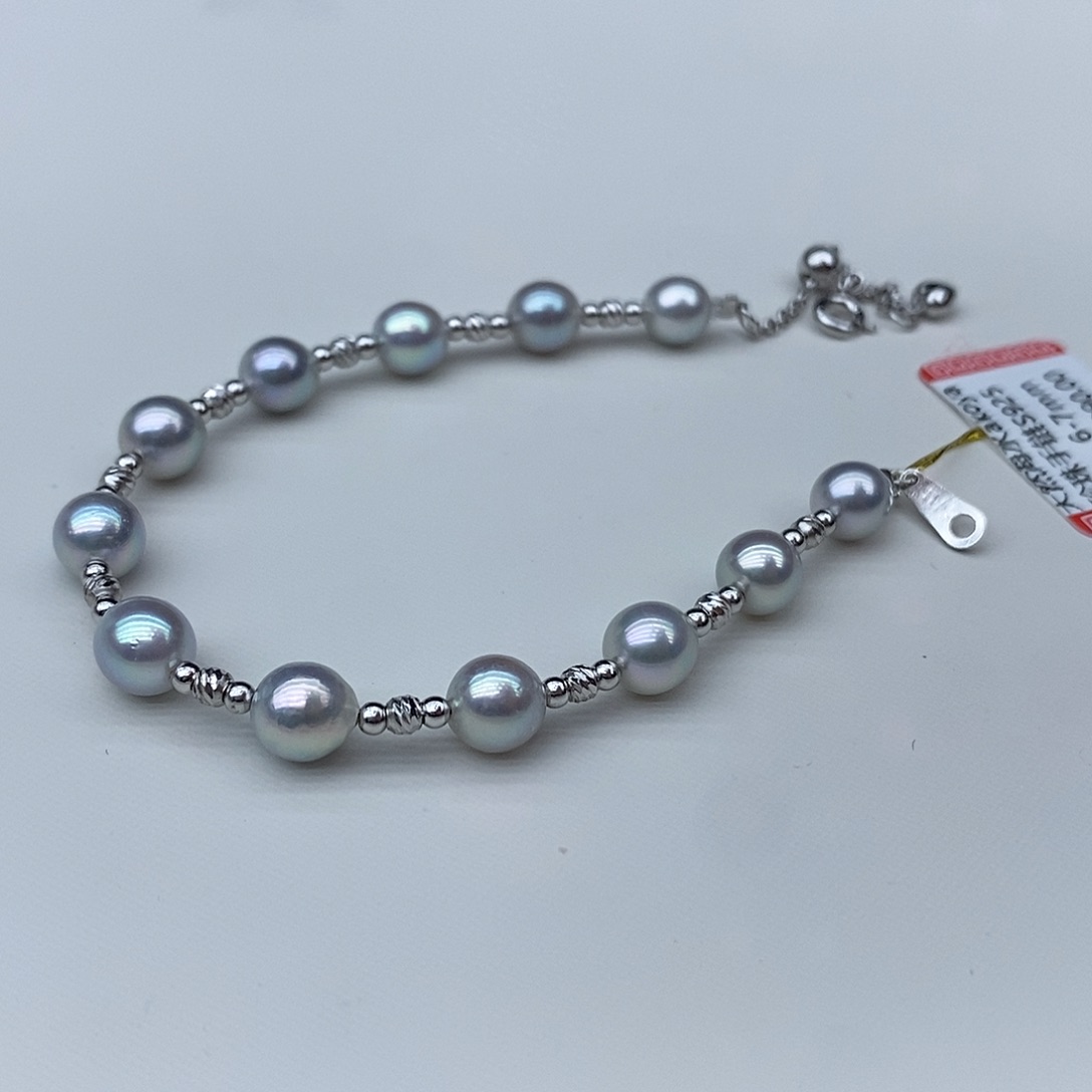 海水珍珠手绳银S925镶嵌