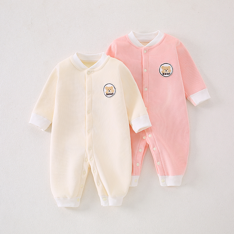 【易帛专享】婴儿加绒连体衣秋冬加厚男女宝宝哈衣新生儿保暖衣服