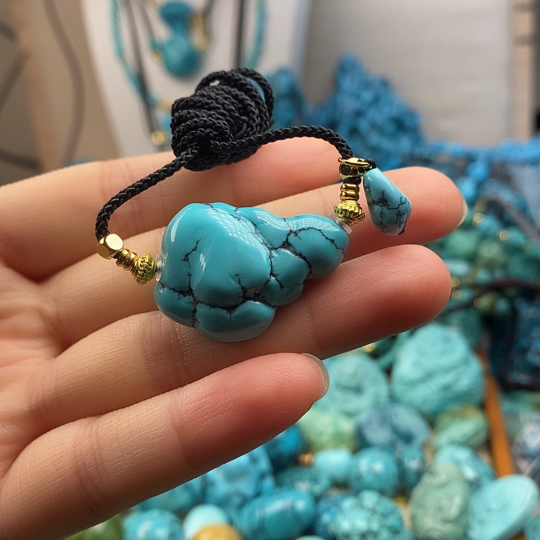 绿松石银S925镶嵌珠宝半成品