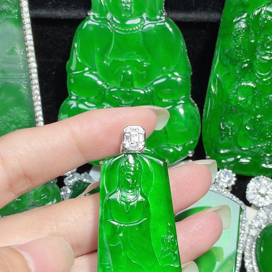 翡翠银S925镶嵌颈饰