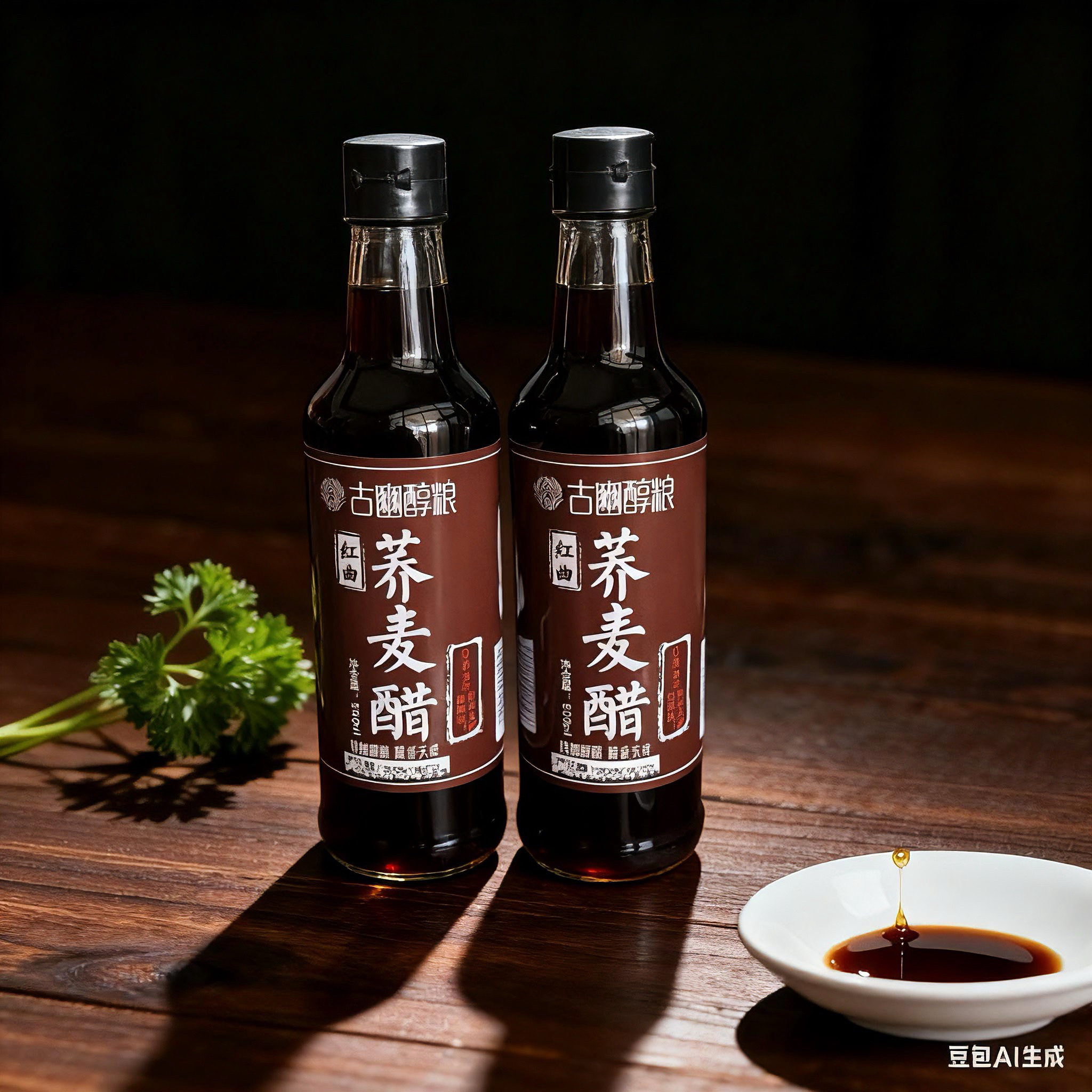 500ml玻璃瓶手工古法熏胚工艺酿造 零添加 醇粮原浆红曲荞麦醋 