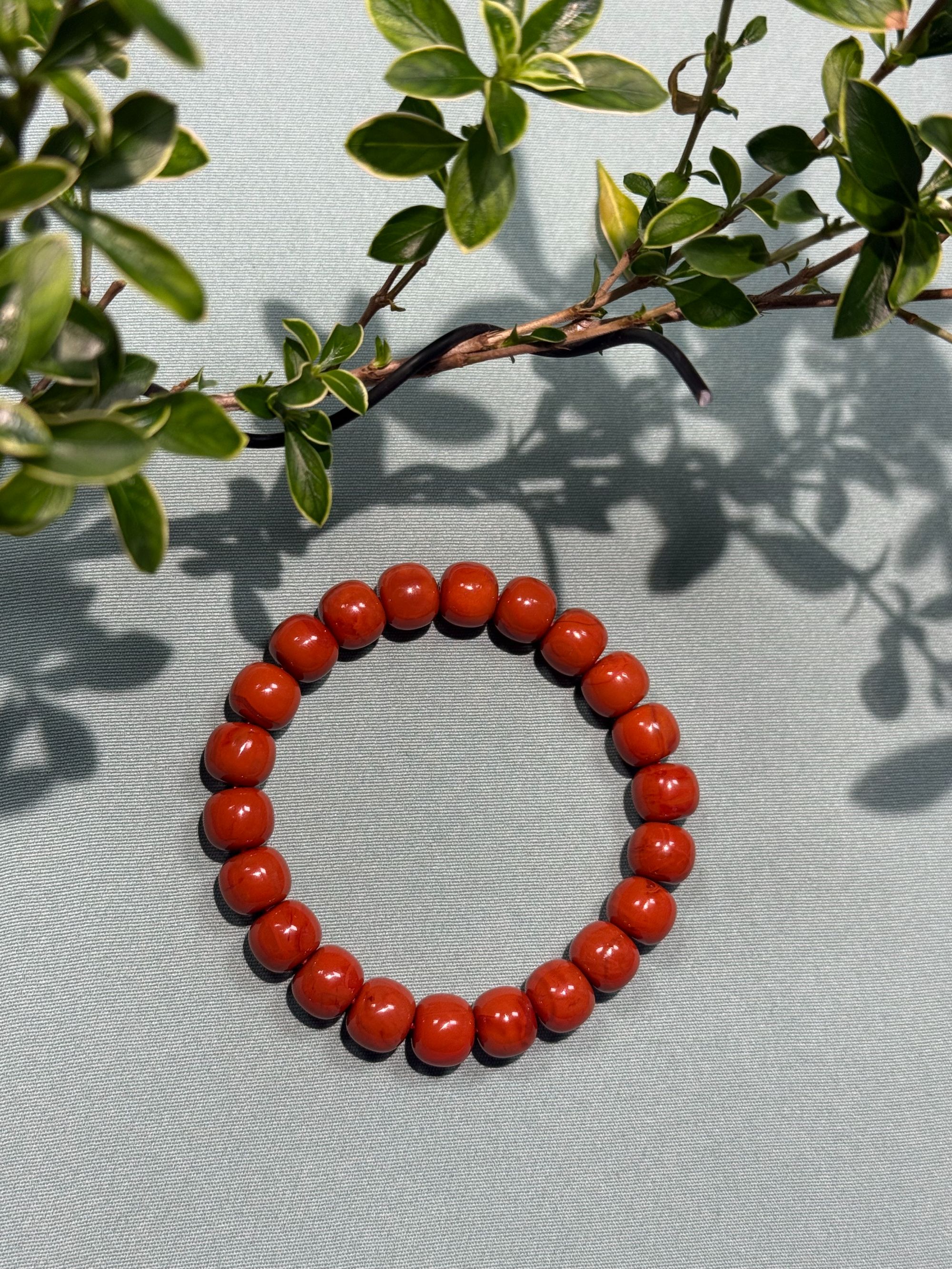 臻选凉山九口料南红玛瑙满色满肉火焰纹老型珠单圈10mm【叁禾典藏】