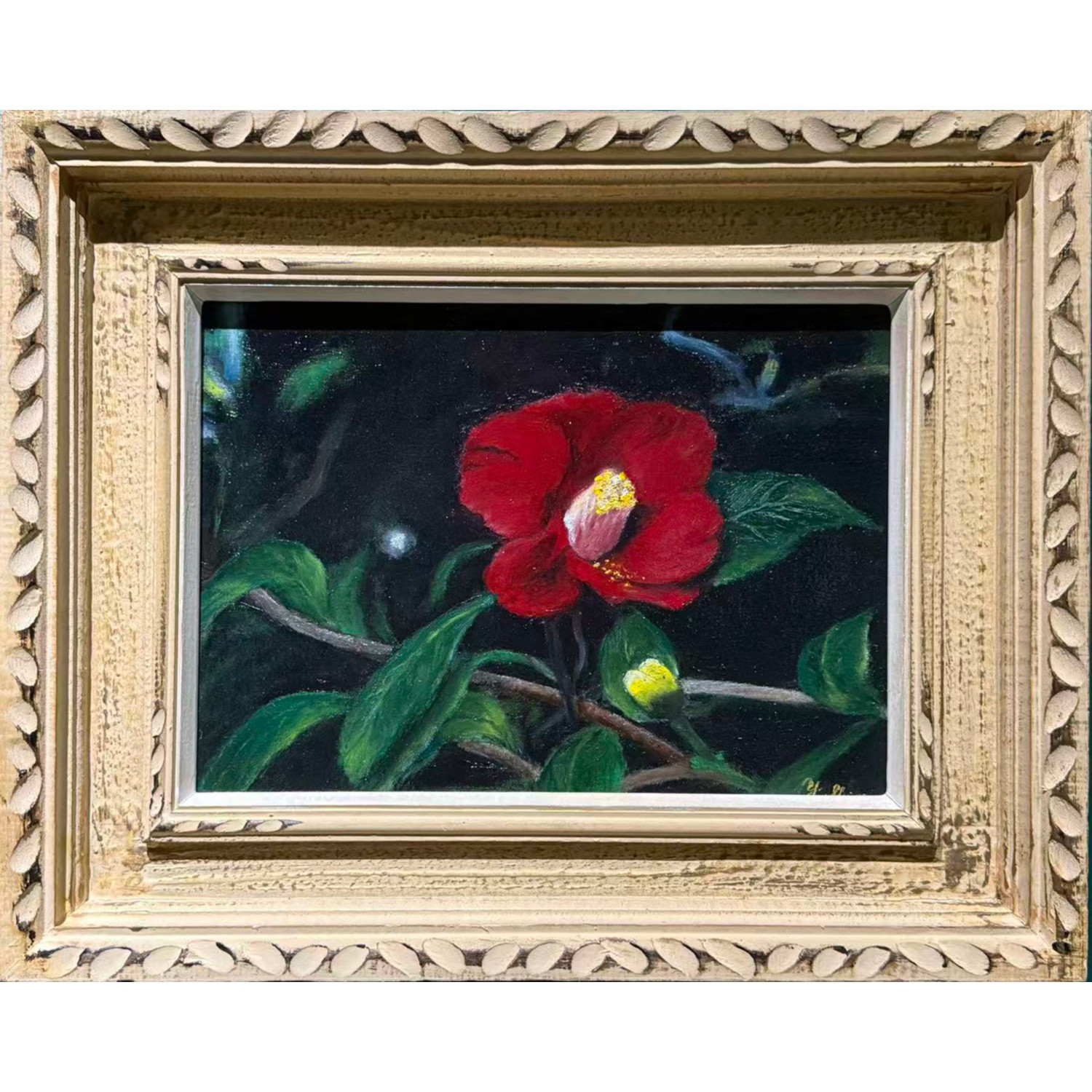 《花》布面油画  外框尺寸：40×50 cm ，画芯尺寸：23×33 cm