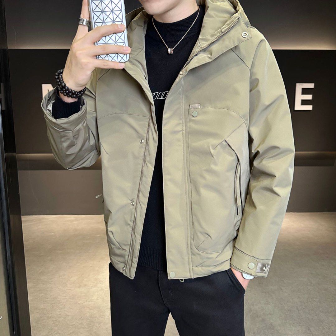 WAG“门店联名”加棉冲锋衣免烫连帽秋季新款防风保暖加厚外套-M-21