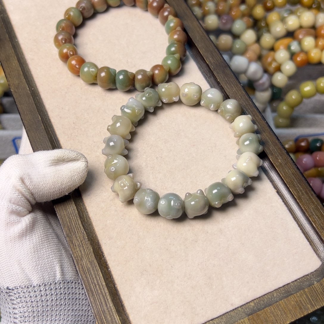 ****‍菩提根/象牙果手串敦煌猫猫头+柯基屁屁