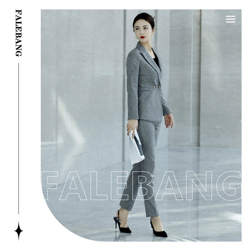 Falaibang/法莱邦【丽爷】860-80春秋款银色长袖小脚裤西装套装