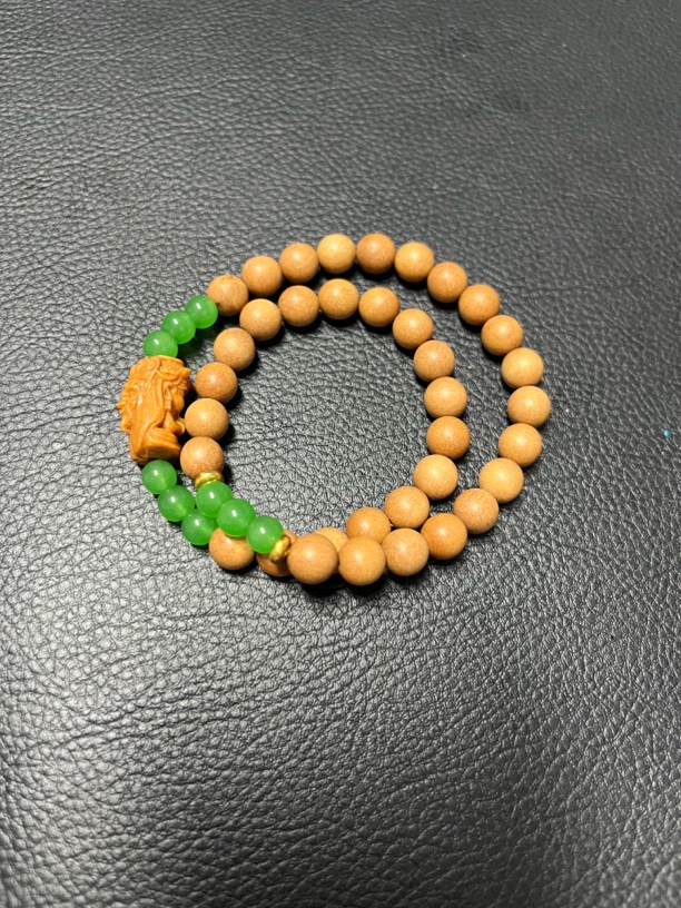 『精美设计款』DD-005扎基度母玉手串黄色