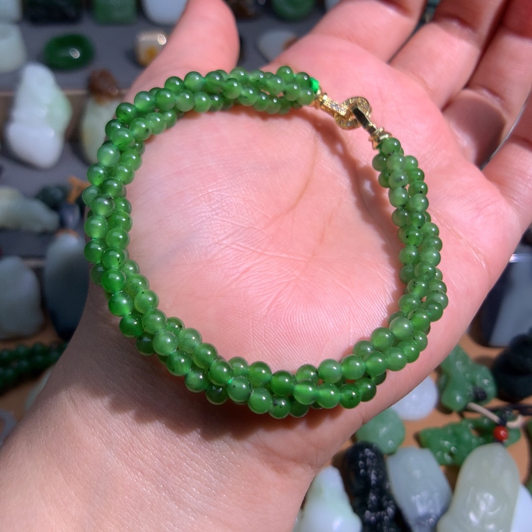 和田玉手链未镶嵌哇*咔