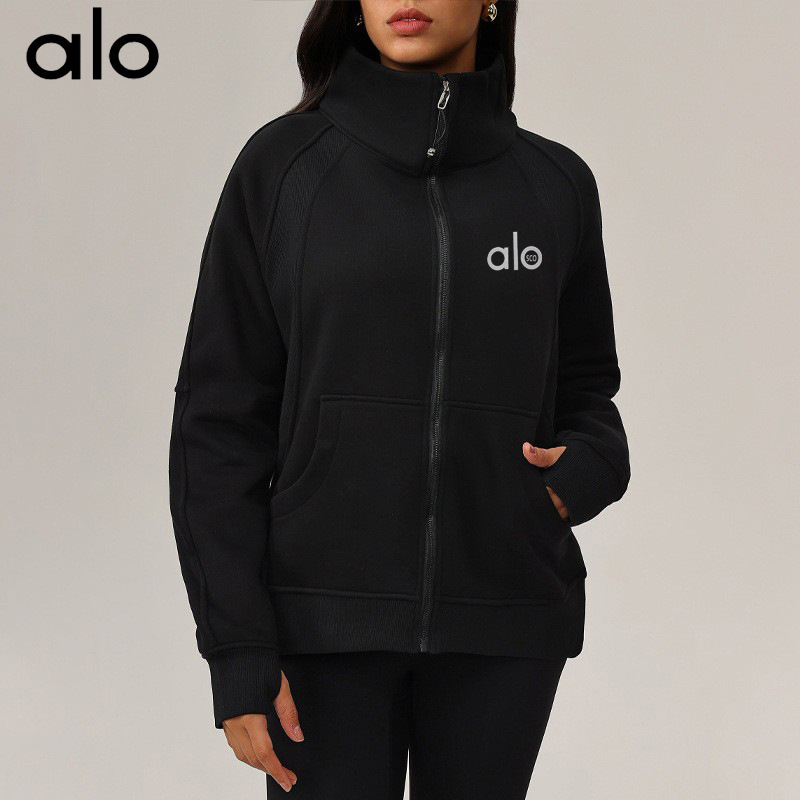 ALO yoga秋冬加厚运动外套立领保暖休闲运动瑜伽服户外秋冬女新款