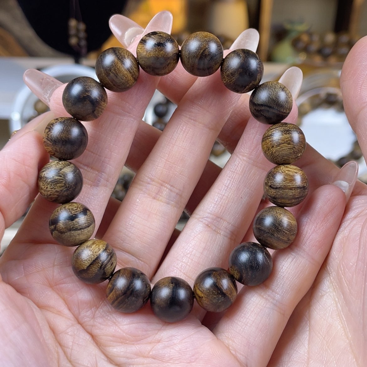 【闪购商品】沉香手串智*芽庄白棋楠瘤疤虎斑